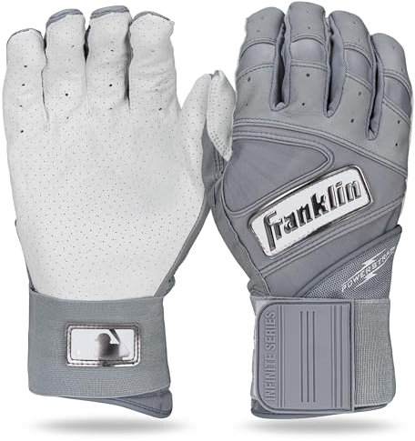Franklin Sports Unisex-Erwachsene Batting Gloves Powerstrap Infinite Series Schlaghandschuhe, Blau, Medium (2er Pack)