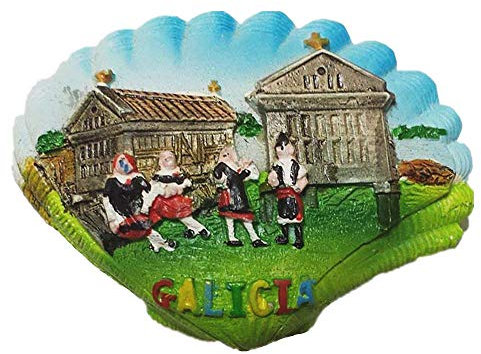 Imán 3D para nevera Galicia España, recuerdo turístico, colección de regalo, decoración del hogar, cocina, imán magnético para nevera Galicia España