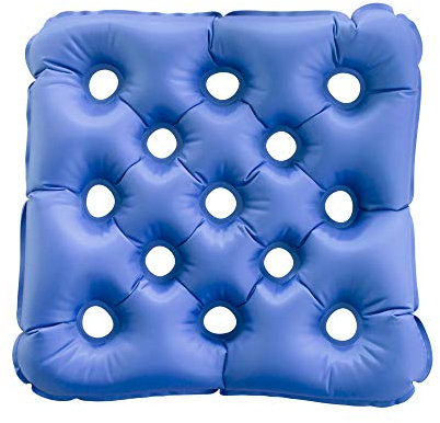 Mobiclinic, Rundes aufblasbares Kissen, Air-03, Hämorrhoidenkissen, Mit aufblasvorrichtung, Steißbein stuhlkissen, Sitzkissen Rollstuhl Stuhl, Quadratisch, Löchern