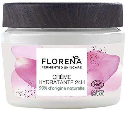 FLORENA Feuchtigkeitscreme 24h mit fermentiertem Olivenöl und Kamelien (1 x 50 ml), Gesichtscreme mit leichter Textur, Gesichtspflege für alle Hauttypen