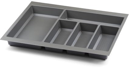 Handle & Home Basalt Grey Cutlery Tray for 600mm Grass Scala Drawer | 430mm L x 506mm W | Textured Non Slip Finish | Anthracite Stone | Kitchen Organisation | Storage
