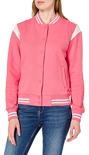 Urban Classics Giacca Felpa College da Donna, Rosa (Palepink/Sabbia Bianca), XL