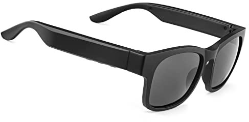 GELETE Smart glasses Smart Audio Glasses Wireless Bluetooth Sunglasses Polarized sunglasses IPX4 Waterproof, Black, 5.9*5.8*2