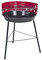 Barbacoa de Hierro Redonda, Color Rojo y Negro, de 33 cm de diámetro y 53 cm de Altura. Parrilla Especial para carbón para Realizar Comidas. Asador con Patas para Exteriores e Interiores