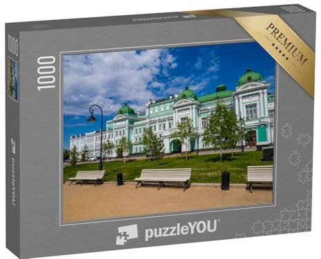 puzzleYOU: Puzzle 1000 Teile „Blick auf das Omsk Drama Theater, Russland“ – aus der Puzzle-Kollektion Russland
