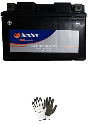 COMPATIBLE AVEC SUZUKI 650 SFV Gladius 2011 BATTERIE PRÊTE À USAGE TECNIUM BT12A-BS 12 V/9,5 Ah BATTERIE 9,5 AMPERE 12 VOLT SPÉCIFIQUE POUR MOTO SCOOTER 113 X 70 X 105