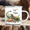 Wandtattoo Loft Kindertasse Emaille Dino personalisiert mit Wunschnamen Dinosaurier Trinkbecher Camping, silber