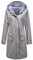 YUNCLOS Femme Manteau Imperméable Elégant Coupe-Vent à Capuche Long Veste de Pluie Slim Fit Couleur Unie,Gris,3XL