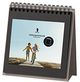 Rössler Papier 13293200949 - Foto-Tischaufsteller, mit Wire-O-Bindung, Taupe, 13 Blatt, 190 x 190 mm, 1 Stück