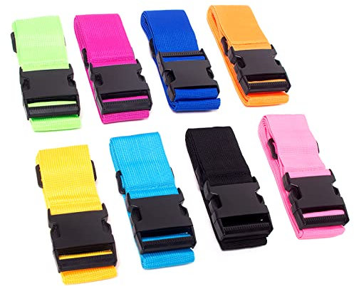 Koffergurt 8-Stück,Kofferband Gurt,Gepäckgurt Einstellbare Kofferband Kofferanhänger Koffer Kofferband Gepäckband Sicher Reisen Verschließen der Koffers auf Reisen