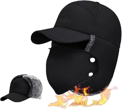XGOPTS Unisex Trappermütze Winddicht Wintermütze Schneedicht Bombermütze mit Ohrenklappen Fliegermütze Männer Damen Mütze Warm Weich Herrenhut Kuschelig Verdickt Skimütze Outdoor Klettern