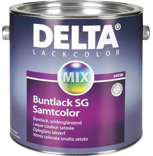 BAU DISCOUNT Delta Buntlack SG-Samtcolor Rapsgelb RAL1021 seidenglänzend 1l Holz Metall Kunststoff streichen Innen Außen