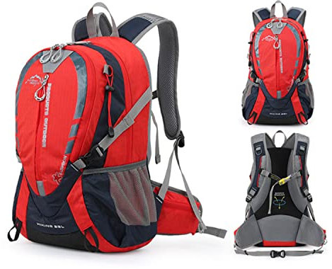 MYMM 25L Trekkingrucksack Ultraleichter wasserdichter Campingrucksack Outdoorsportrucksack Bergsteigerrucksack (rot)