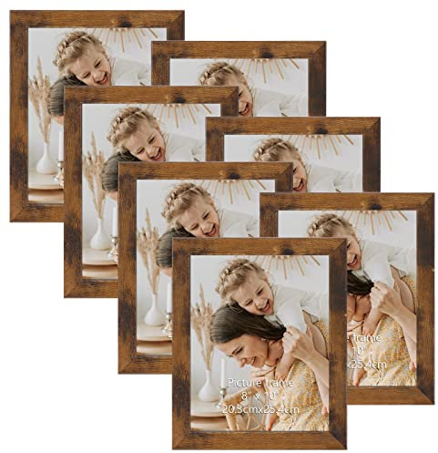 Vasemouh 7er-Set rustikale Bilderrahmen für Fotos 20x25cm, Vintage-Stil ideal für Wand- und Tischaufstellung im Wohnzimmer, Schlafzimmer, Büro oder Flur