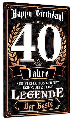 Putuo Decor Metallschild, Geschenk zum 40. Geburtstag, Vintage Wandbild für Café und Pub, 20x30cm