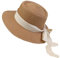 NiceYnn Chapeau de Soleil Panama en Paille Chapeau à Large Bord Respirant Ruban Amovible Kaki