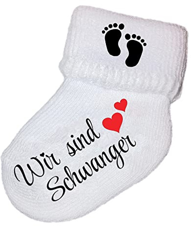 Girahlutions Baby Verkündung Schwangerschaft Babysocke Söckchen Wir werden Eltern Du wirst Papa Oma Opa Tante Onkel Großeltern