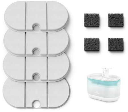 PETLIBRO Filtre Fontaine Eau Chat, Pack de 4 Filtres de Remplacement pour Capsule Fontaine à Eau Chat PLWF002, Filtre avec Système de Quadruple Filtration pour Fontaine Chat