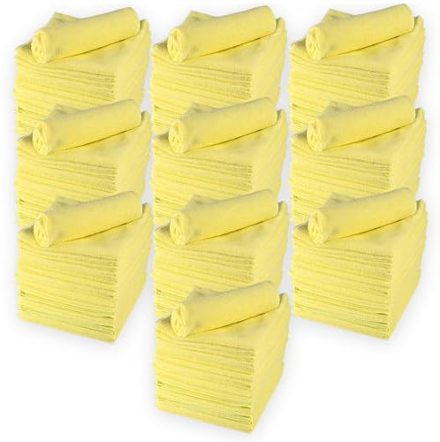 ENA Mikrofasertuch Gelb (10x20 Stück, 40x40cm) | Mikrofaser Putztücher für den Haushalt | Waschlappen Microfaser Waschbar | Microfaser Putztuch für Auto Küche Bad
