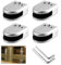 QitinDasen 4 Stück 8～10 mm (M Größe) Edelstahl Glasklemmen, 304 Edelstahl Glashalter, Einstellbare Glasklemme Halterung Flacher Rückseite, für Treppe Balustrade Handlauf (Silber)