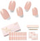 NAILOG Uv Gel Nagelfolie, Nagelsticker Uv Härtend, 20pcs Lang Anhaltende Nagellackstreifen, Gel-Nagelaufkleber in Salonqualität, Maniküre Kit mit Glänzendem Gel-Finish, Blush