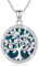Friggem Collar Árbol de la Vida, Collar concha de abulón Árbol Genealógico Plata de Ley 925 y Collar Colgante Mujer, Joyería Amuleto Regalos para Mujer,mamás y niñas