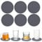Silicone Coasters for Drinks, 6PCS 10cm Grey Round Coasters Drink Coasters for Home/Office/Bar Beer Bottle Wine Glass Coffee Tea Mugs Coasters Non Slip Rubber Pads Mats for Cup