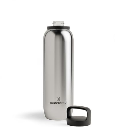 waterdrop® All Purpose Thermosflasche 1L. isolierte Edelstahl Trinkflasche. 24h kalt - 12h heiß. auslaufsicher & bruchsicher