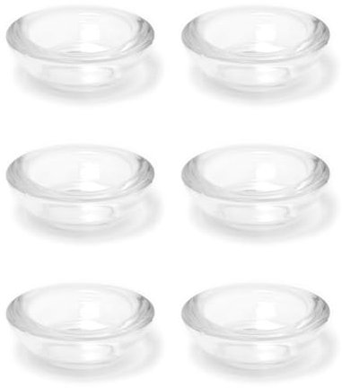 Set of 6 Clear Glass Tea Light Holders | Pack of 6 Round Tealight Candle Holders | Glass Candle Holders Votive Candle Pots