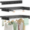 GJCrafts Wall Mounted Clothes Airer, Retractable Clothes Drying Rack With 6 Side Hooks, 5 Aluminum Rods, Easy Installation, Space Saving Clothes Dryer For Towels, Clothes (Black, 80CM)