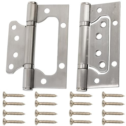 AERZETIX - C42694 - Satz von 2 Scharnieren „Schmetterling“ 105x50x100 mm mit 8 löchern - verbindungselement für tischlerei - aus stahl - silberfarben - tür möbel schrank wandschrank renovieren