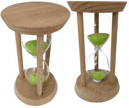 Horloge de Minuterie de Sable Sablier 15 Minutes Accueil Ornement Bureau Décoration pour Salon Table Basse Jeu Scolaire Hourglass Timer 15 Minutes Cadre en Bois Sablier Vert