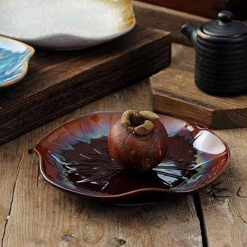 ZCLNYVGJ Piatti pregiati, piatti antichi in ceramica, piatti in ceramica grossolana, snack, sashimi, piatti freddi in porcellana antica dalle forme particolari, piatti artistici