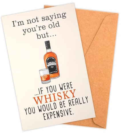 NQEUEPN Humor Whiskey-Geburtstagskarte für Männer, Lustig Alles Gute zum Geburtstagskarte mit Umschlag Papier Grußkarten zum 40. 50. 60. 70. 80. Geschenk für Ehemann Freund Papa ihn