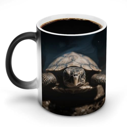 NWGHM Color Changing Coffee Mug Animal Tortoise Heat Changing Mug Heat Sensitive Coffee Cup 11 Oz Ceramic Tea Cup Novelty Office Coffee Mugs Magic Mug for Women Men