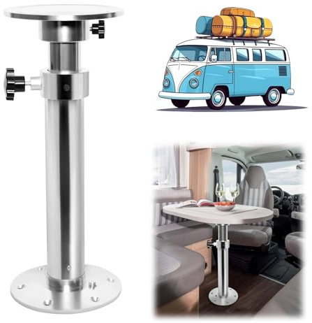 HWHongRV Pied de table de bateau réglable, base amovible en alliage d'aluminium, plage de hauteur de 45 à 69,2 cm, pour camping-car, caravane, bateau, yacht