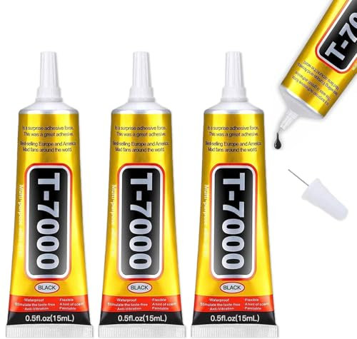T-7000 Black Adhesive Glue, 2x15ml T-7000 Glue, Phone Glue Waterproof Multi-Function Repair Glues for Phone Electronics Jewelry and Crafts Glass Wood Metal Fabric