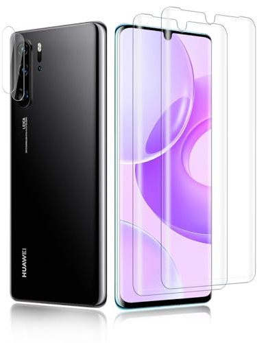 2+2 Stück Schutzfolie für Panzerglas für Huawei P30 Pro Kamera Schutzglas, HD Blasenfrei Fingerabdruck Kameraschutz Folie für Huawei P30 Pro Displayschutz, 9H Gehärtetem Glas Panzerfolie für P30 Pro