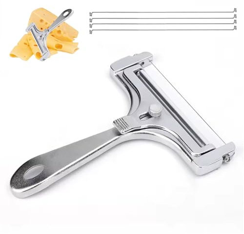 ARTICHIC Käsehobel aus Edelstahl zum Schneiden von großen Käsen, verstellbarer Käseschneider, kommt mit 4 Bonusdrähten, perfekt für Cheddar, Mozzarella, Raclette und Gruyere
