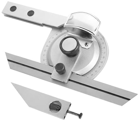 Universal Winkelmesser , 360 Grad Winkelmesser aus Stahl , Goniometer , Messlineal mit Lupe