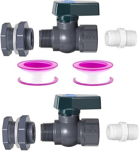 GYWHOOFT 2 pezzi del kit del rubinetto del secchio di pioggia in PVC, kit del rubinetto del secchio di pioggia 3/4 pollici valvola del secchio di pioggia con adattatore per accessori a parete impermea