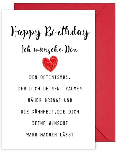 RFBEUTEL Geburtstagskarte mit Umschlag Happy Birthday Glückwunschkarte mit Spruch für Frau Mann Mädchen Jungen Geschenk für Freund Freundin