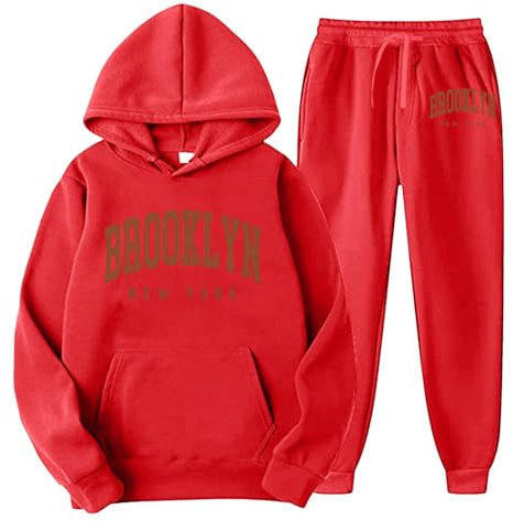 Generisch Herren Winter Trainingsanzug für Herren in Übergröße, 2-teilig, Trainingsanzug mit Kapuzenpullover und Hose Mütze Anzug