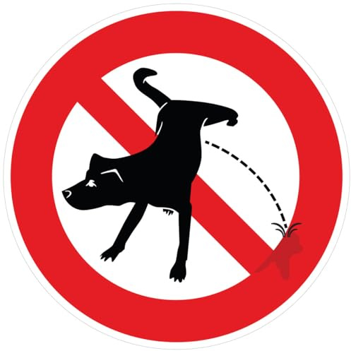 Ambiance - Adhesivo adhesivo para letreros de señalización autoadhesiva para perros con prohibición de señalización laminada, plastificado, resistente al agua y a las U - No dejar que los perros