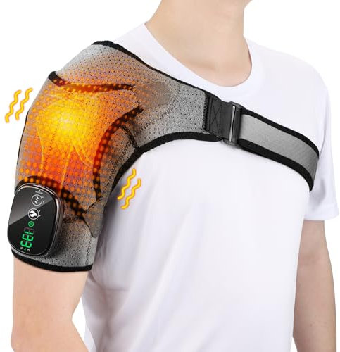 Soporte de hombro térmico para mujeres y hombres, masajeador de hombros, almohadilla térmica para cuello y hombros, problemas profundos