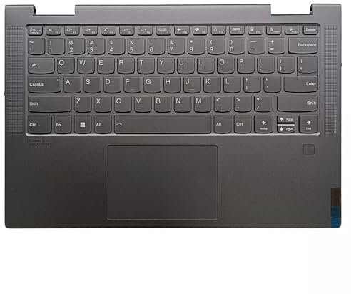 Wzqrps Ersatz für Lenovo Yoga 7-14ITL5 82BH 7 14ITL5 7-14 Laptop Obergehäuse Handballenauflage Hintergrundbeleuchtung Tastatur Touchpad Montageteil 5CB1A16224 AM1RW000100 (grau)