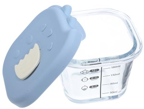 MOLUCKFU Bol D'alimentation En Verre Pour Bébé Bol Hermétique Bleu Carré Couvercle Pour Aliments Chauds Et Froids Conservation Des Aliments 300ml Portable Et Pratique