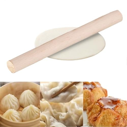 Rouleau à pâtisserie en bois - Petit rouleau à pâtisserie - Accessoire de cuisson pour fondant, pizza, biscuits, pâte - 30 x 3,5 cm