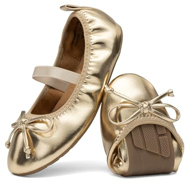 DREAM PAIRS Ballerine Bambina Fiocco | Fiocco decorativo, soletta in lattice, tallone imbottito, suola TPR antiscivolo, leggere e flessibili.