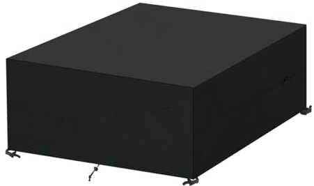 SanGlory Housse Table de Jardin 220x220x85cm Housse Salon de Jardin Imperméable Anti-UV Tissu Oxford Bache de Protection Exterieur Housse de Meuble avec Corde et Boucle Verrouillage